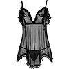 Babydoll Cottelli Collection Ruffles Negru S