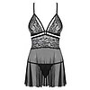 Babydoll Obsessive 838-BAB Negru S-M