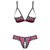 Set Obsessive Open Tulia Negru S-M