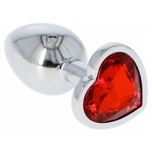Anal Plug Heart Jewel Plug Small Roșu Anal Plug Heart Jewel Plug Small Roșu pe Denysa.ro