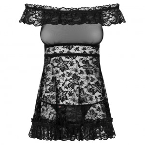 Babydoll Dress Obsessive Flores Negru Babydoll Dress Obsessive Flores Negru pe Denysa.ro