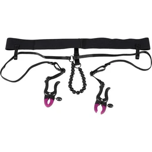 String Bad Kitty Cu Cleme Reglabile Negru Chiloti Bad Kitty Cu Cleme Pentru Labii