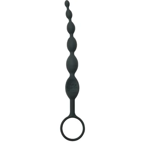 Bile Anale Pleasure Intensified Fifty Shades Negru Bile Anale Silicone Cu Bucla Pentru Deget