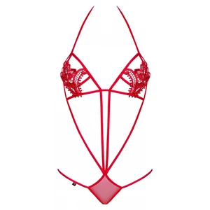 Body Rosu Cu Broderie Pe Cupe Body Rosu Halter Neck Prindere La Gat