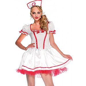 Costum Leg Avenue Naughty Nurse Alb L