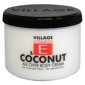 Crema corp cu vitamina E si Cocos, Village Cosmetics, 500 ml