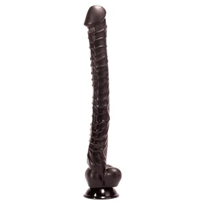Dildo Pentru Sex Solo Cu Ventuza 38 Cm Dildo Realist Cu Vene Si Testicule