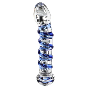 Dildo Sticla Pentru Punct G Usor Curbat Dildo Sticla Punct G Gemstone Transparent