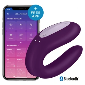 Vibrator Cuplu Satisfyer Double Joy Vibrator Pentru Cuplu Cu Bluetooth Si App
