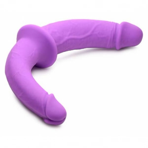 Double Charmer Silicone Double Dildo with Harness Mov Double Charmer Silicone Double Dildo with Harness Mov pe Denysa.ro