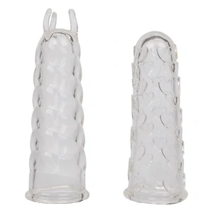 Mansoane Pentru Degete Erotice Transparent Set Mansete Deget Cu Inimioare Texturate