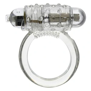 Inel Erectie Cu Vibratii Si Baterii Incluse Inel Penis Silicon Transparent Cu Vibratii