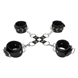 Leather Hand And Legcuffs Negru Leather Hand And Legcuffs Negru pe Denysa.ro