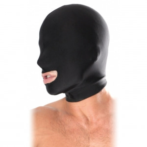 Masca Subtire Spandex Respirabila Gura Masca Bdsm Gura Accesibila Negru