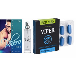 Pachet Parfum cu Feromoni Pheromen 15ml + Pastile Potență Viper FR 4 capsule Pachet Parfum cu Feromoni Pheromen 15ml + Pastile Potență Viper FR 4 capsule pe Denysa.ro