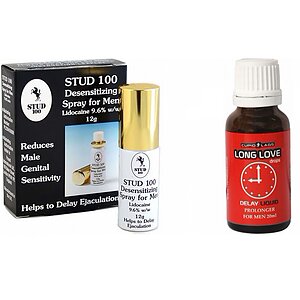 Tratament Pentru Ejacularea Precoce Pachet Spray Stud 100 Original + Picaturi Ejaculare Precoce Long Love 20ml