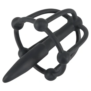 Plug De Penis Cu Cușcă Pentru Cap Negru Plug De Penis Cu Cușcă Pentru Cap Negru pe Denysa.ro