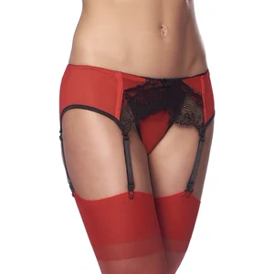 Dresuri Cu Model Floral Incluse Portjartier Set Seducator Portjartier Dresuri Chilot Rosu