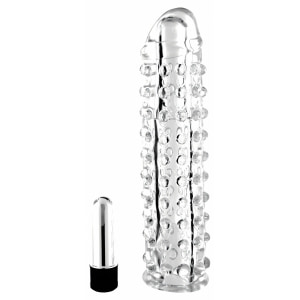 Prelungitor Penis Silicon Vibro Sleeve Transparent Prelungitor Penis Silicon Vibro Sleeve Transparent pe Denysa.ro