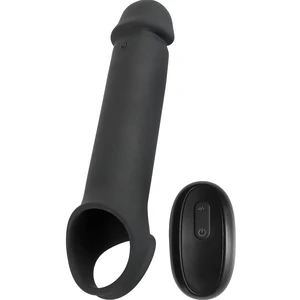 Extensie Erectie Suplimentara 8 Cm Material Moale Husa Vibrator Pentru Penis Cu 10 Moduri