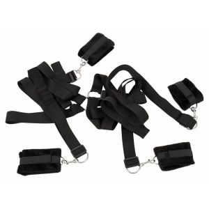 Set Cătușe Mâini Și Glezne Bed Shackles Negru Set Cătușe Mâini Și Glezne Bed Shackles Negru pe Denysa.ro