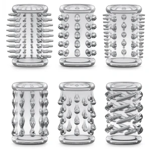Manson Penis Transparent 6 Bucati Set Mansoane Penis Stay Hard Transparent