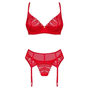 Set Obsessive Ingridia 3 Piese Roșu Set Obsessive Ingridia 3 Piese Roșu pe Denysa.ro