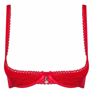 Sutien Rosu Cu Inchidere Reglabila Spate Sutien Rosu Cu Perla Decorativa