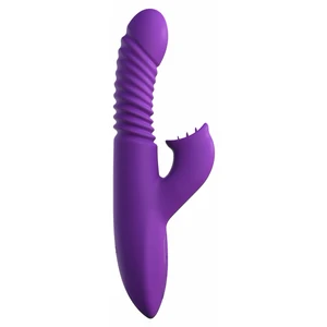 Vibrator Cu Incalzire Pana La Temperatura Corpului Vibrator Iepuras Cu Impingere Si Incalzire Mov