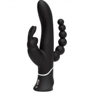 Vibrator Triplu Happy Rabbit Negru Vibrator Triplu Happy Rabbit Negru pe Denysa.ro