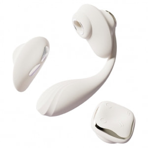 Vibrator DEYA Purtabil cu Telecomandă și Suctiune Alb Vibrator DEYA Purtabil cu Telecomandă și Suctiune Alb pe Denysa.ro